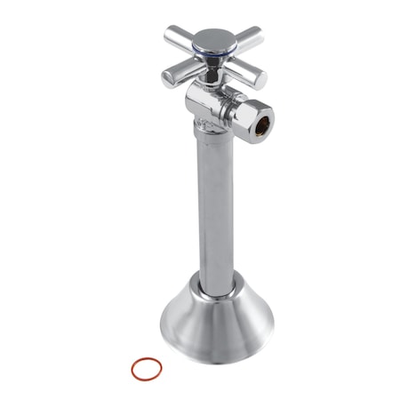 Kingston Brass CC83201DX 1/2" Sweat x 3/8" O.D. Comp, Angle Shut Off Valve with 5" Extension, Polished Chrome CC83201DX